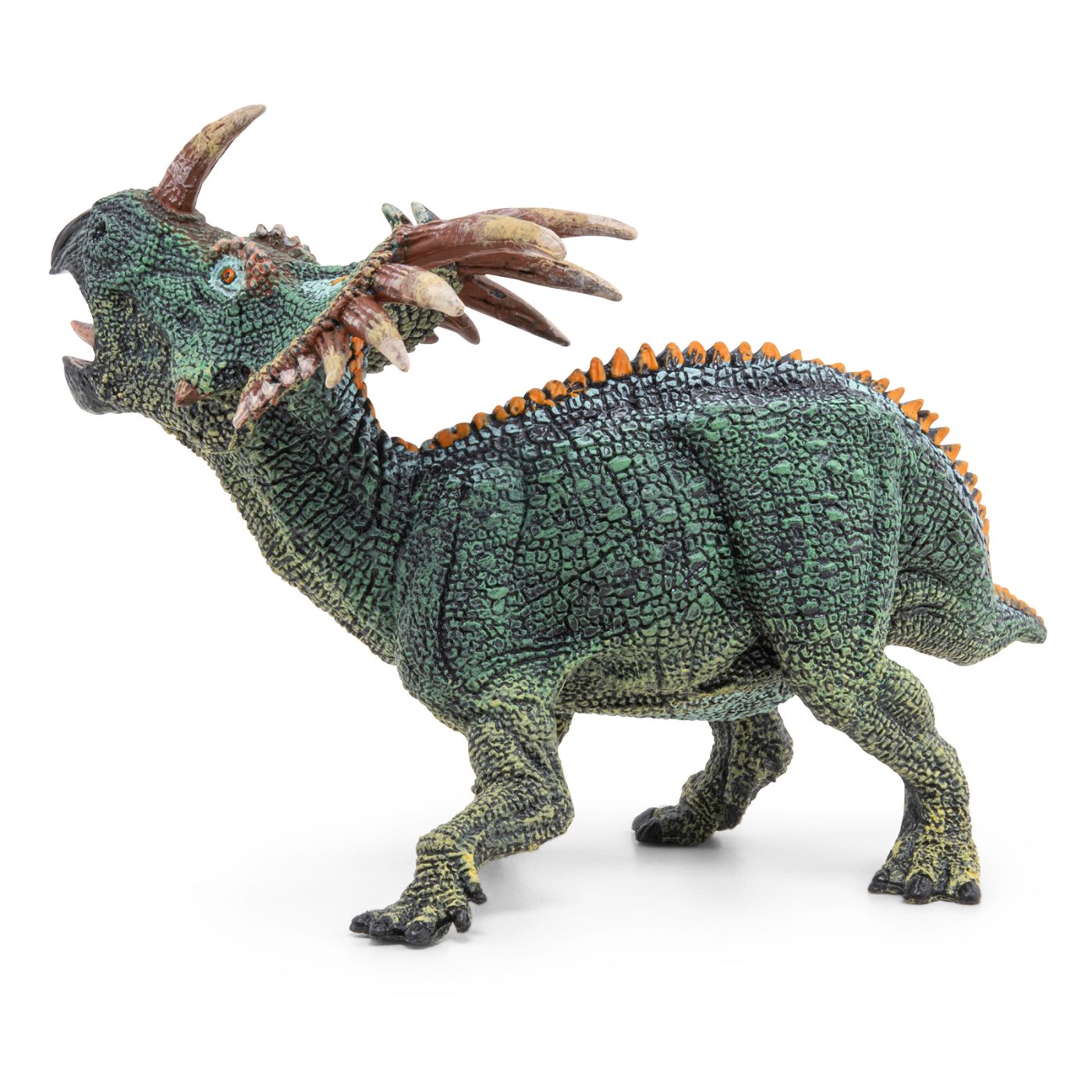 Figurină dinozaur Styracosaurus verde Papo, pictată manual