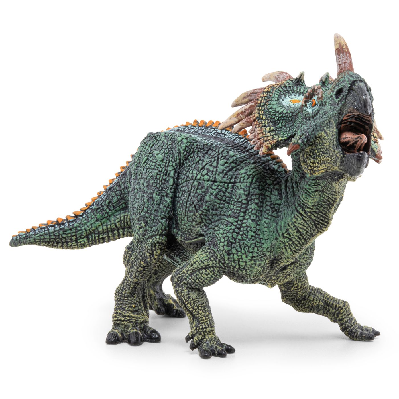 Figurină dinozaur Styracosaurus verde Papo, pictată manual
