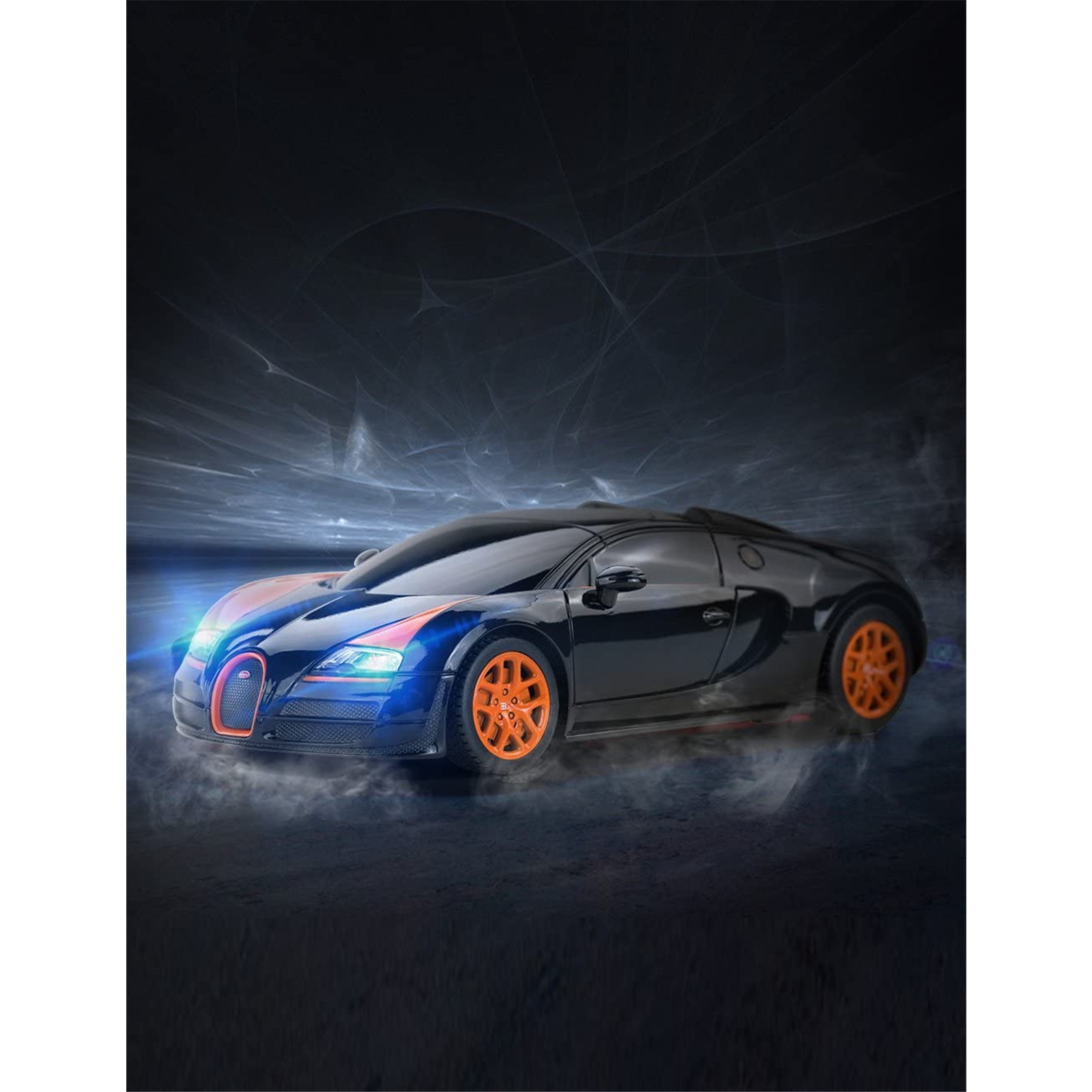 MASINA CU TELECOMANDA BUGATTI GRAND SPORT VITESSE NEGRU CU SCARA 1 LA 18