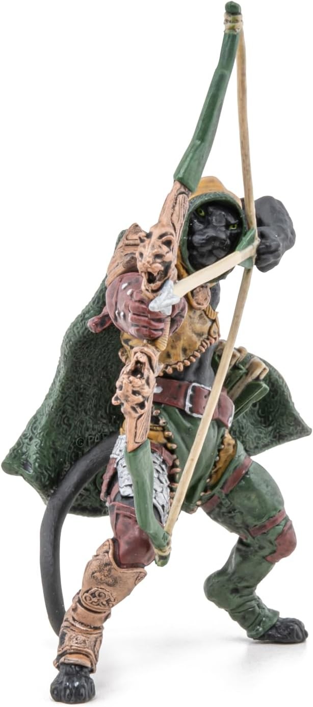 Figurina Papo Pantera Mutant cu Arc, pictata manual, 10,8 cm