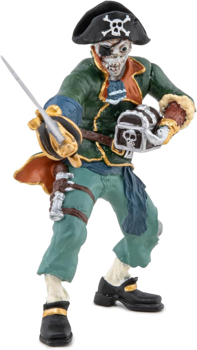 Figurina Papo Pirat Zombie, pictata manual, pentru joaca si colectie