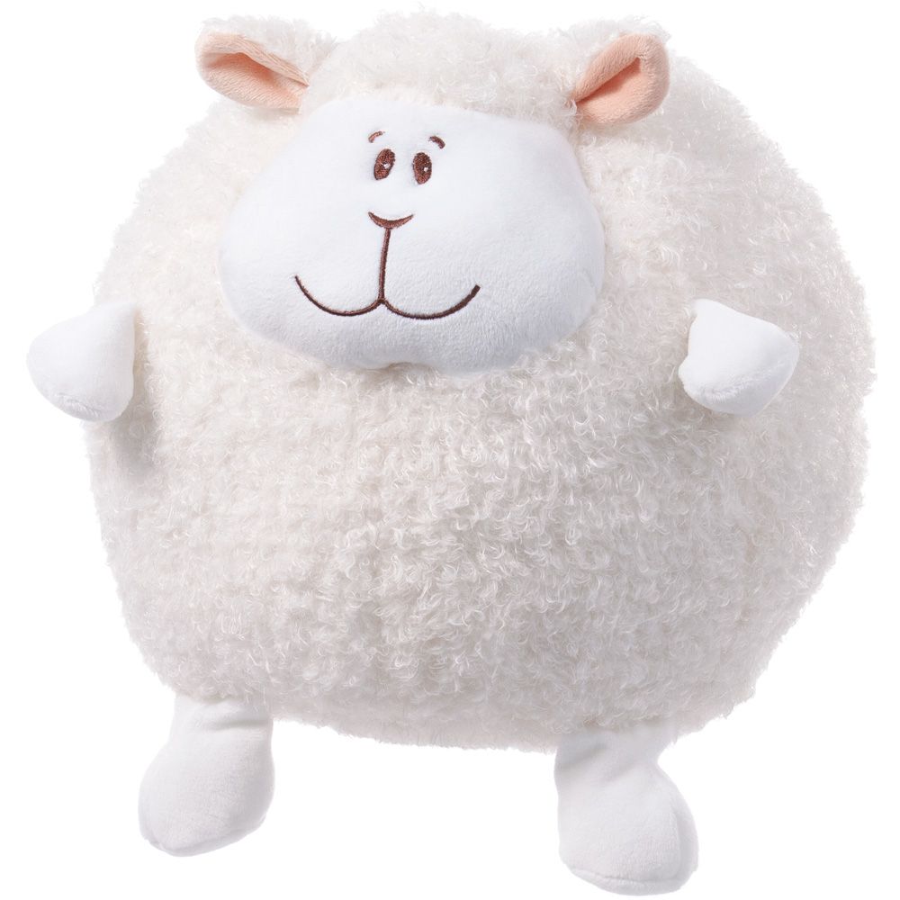 Jucarie de plus oita alba pufoasa, moale, 28 cm, pentru copii