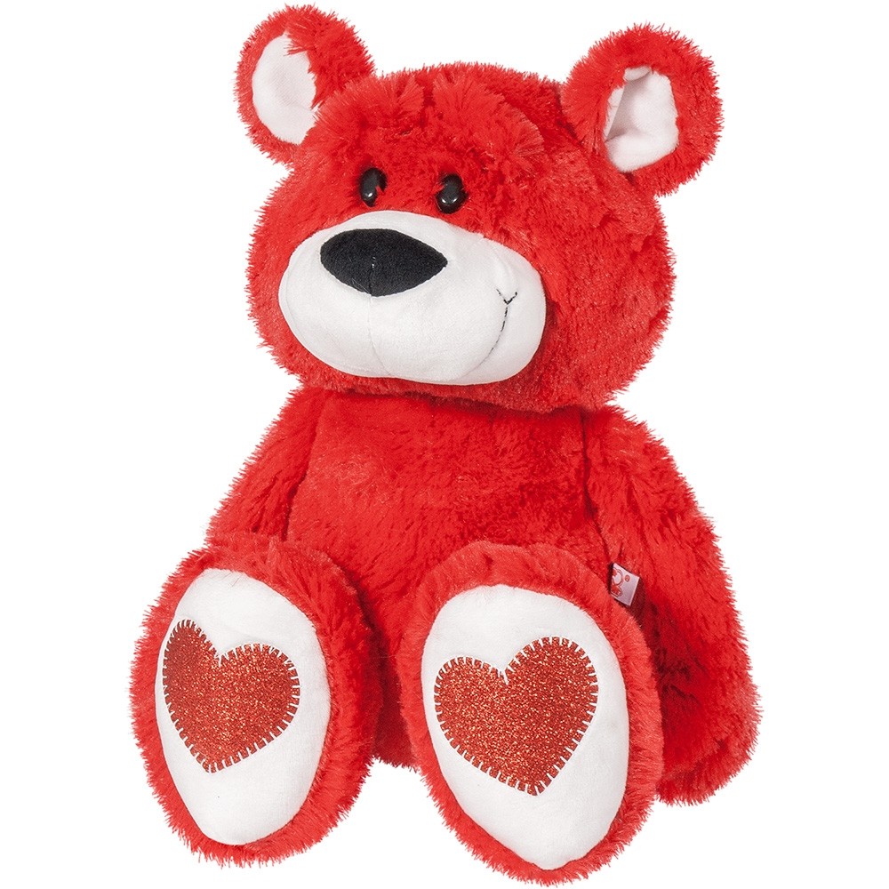 Ursuleț de pluș Andry bordo 45 cm, moale și hipoalergenic