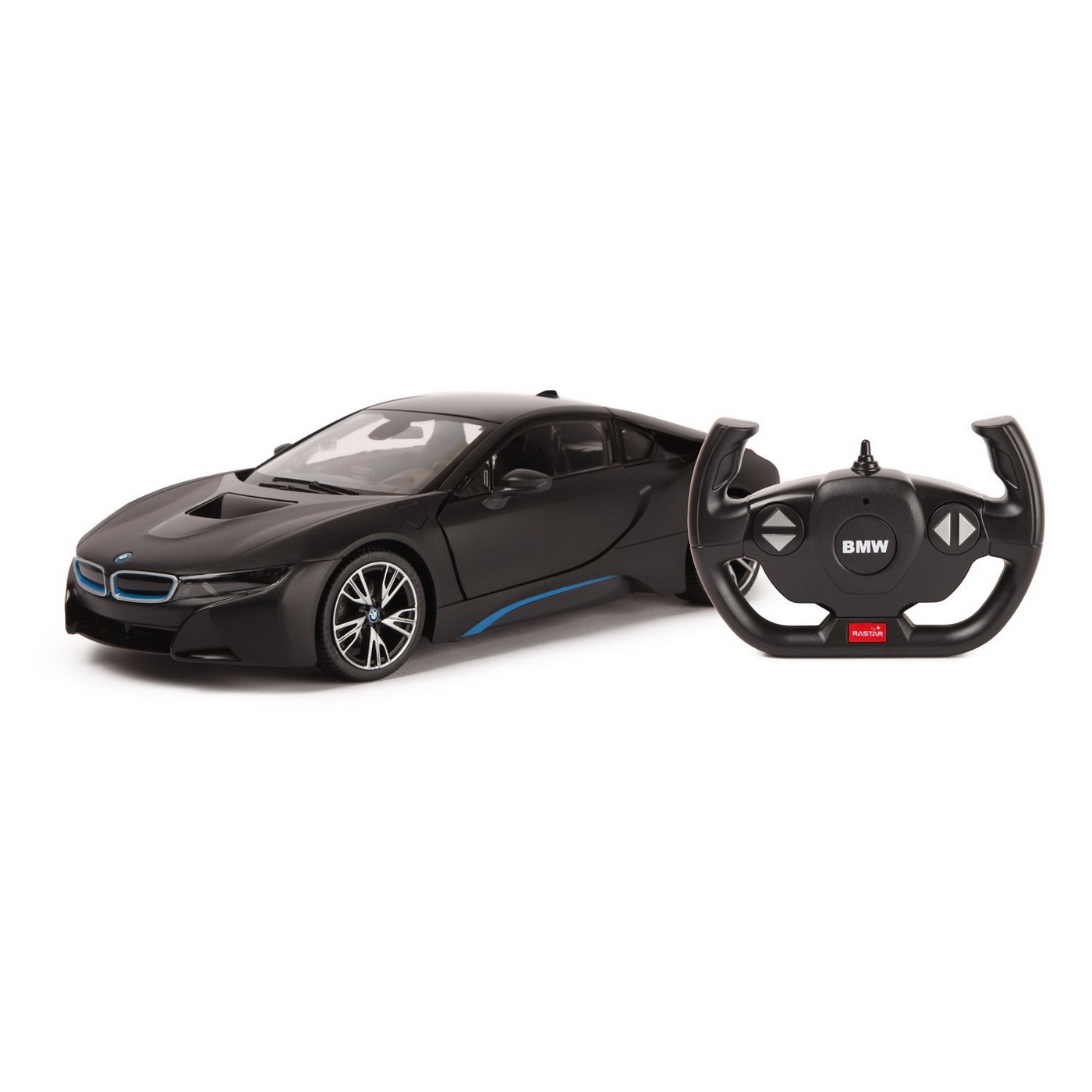 Masina cu telecomanda BMW i8 negru, scara 1:14, 2.4 GHz, Rastar