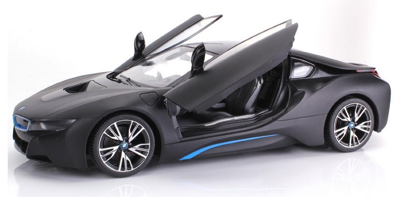 Masina cu telecomanda BMW i8 negru, scara 1:14, 2.4 GHz, Rastar