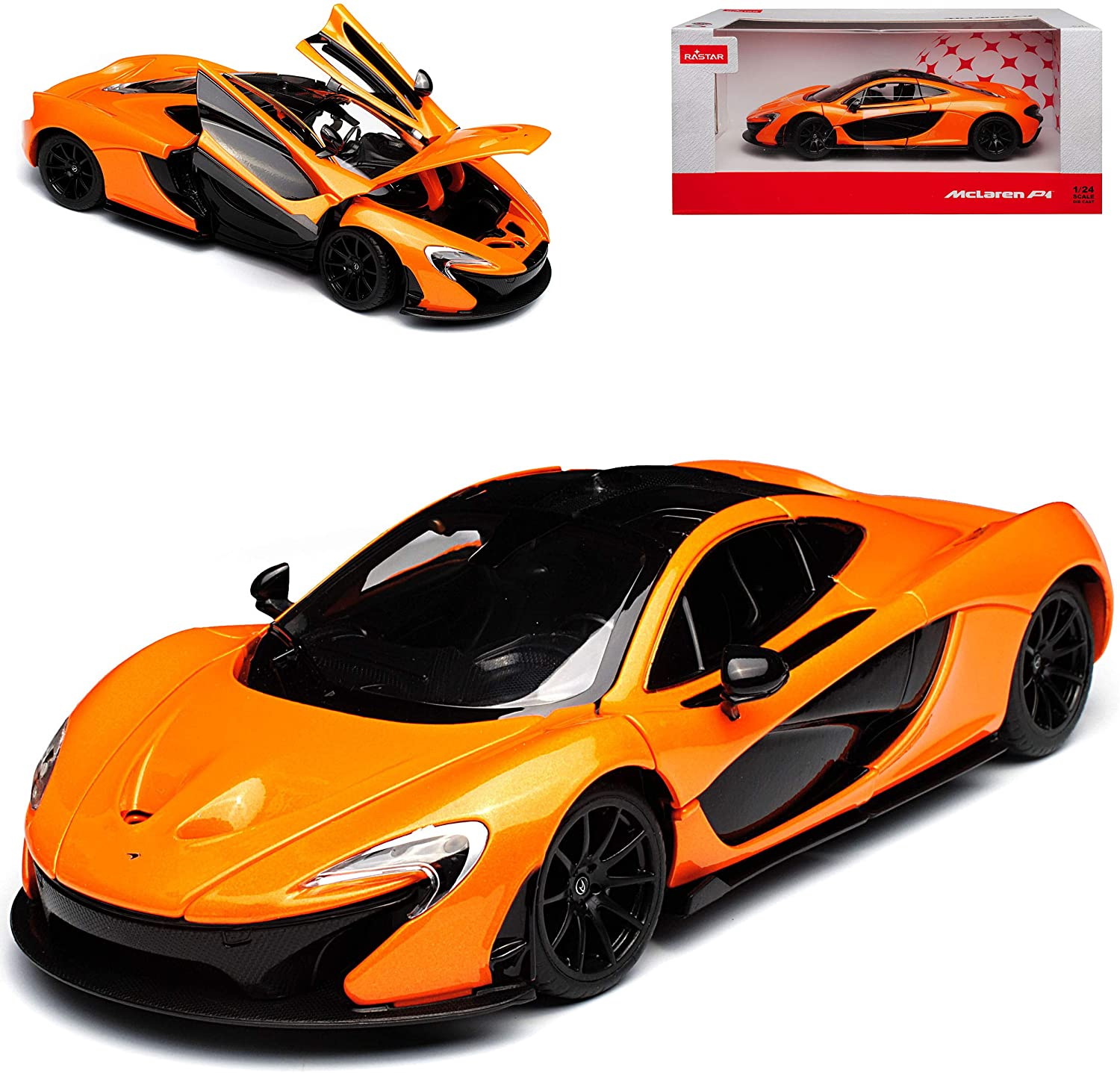 Macheta auto metalica McLaren P1 portocaliu scara 1:24 Rastar