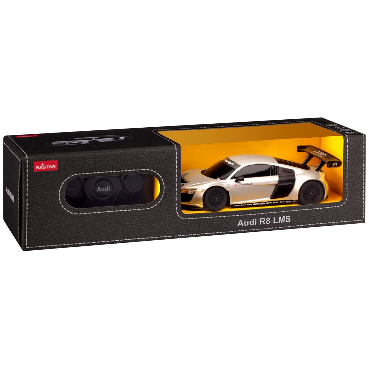 Mașină cu telecomandă Audi R8 LMS argintie, scara 1:24, Rastar