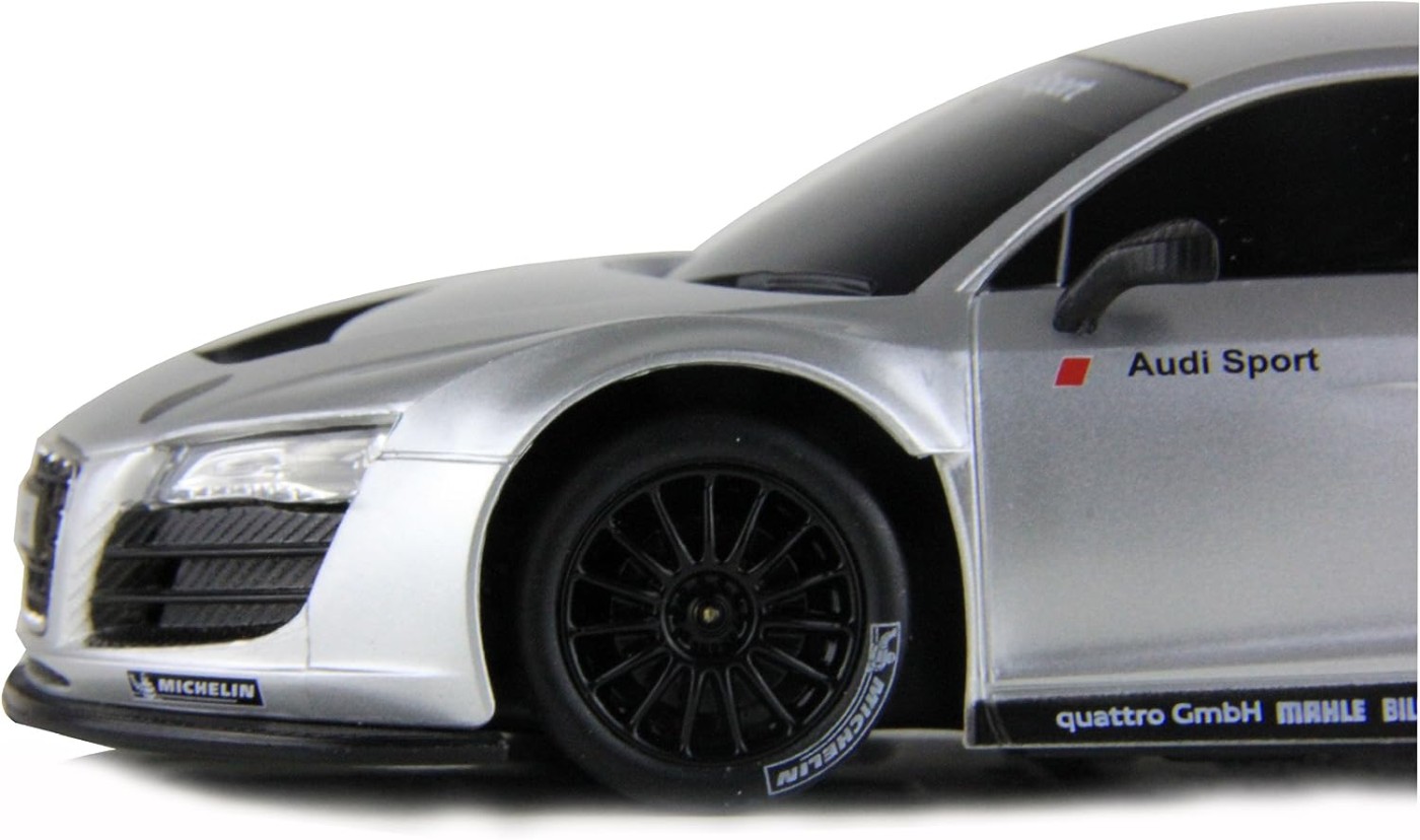 Mașină cu telecomandă Audi R8 LMS argintie, scara 1:24, Rastar