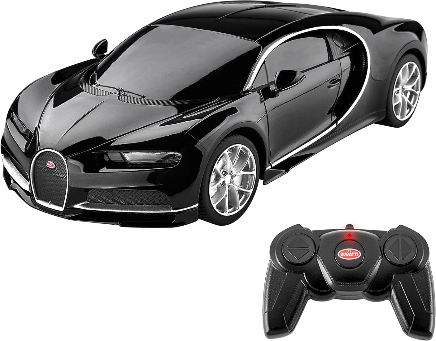 Masina cu telecomanda Bugatti Chiron neagra, scara 1:24, Rastar
