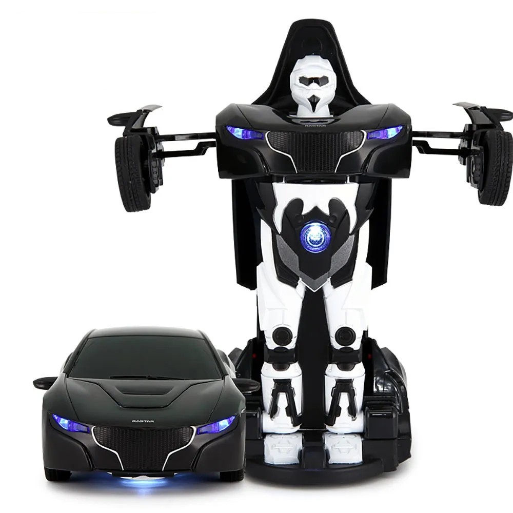 Mașinuță metalică RS transformabilă albă, cu lumini și sunete, scara 1:32