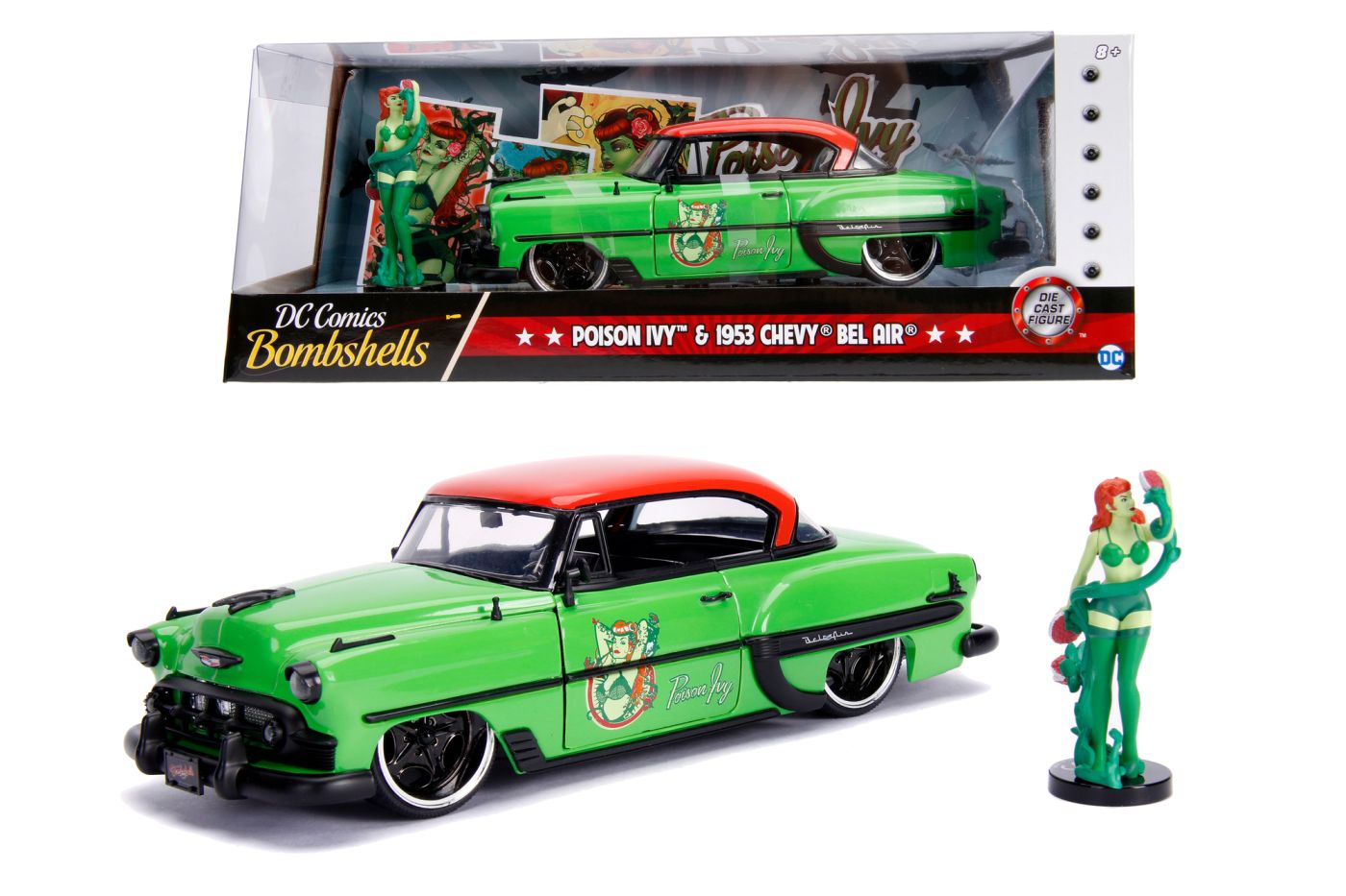 Masinuta metalica Chevy Bel Air 1953 Poison Ivy DC Bombshells 1:24
