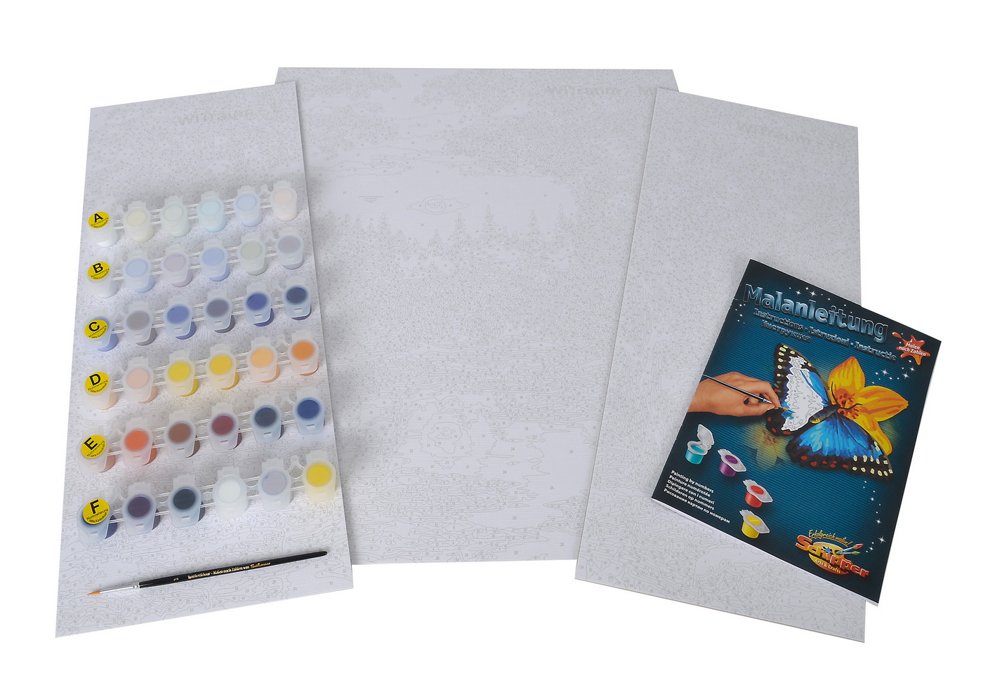 Kit pictură pe numere Schipper Iarna, triptic 3 tablouri 50x80 cm