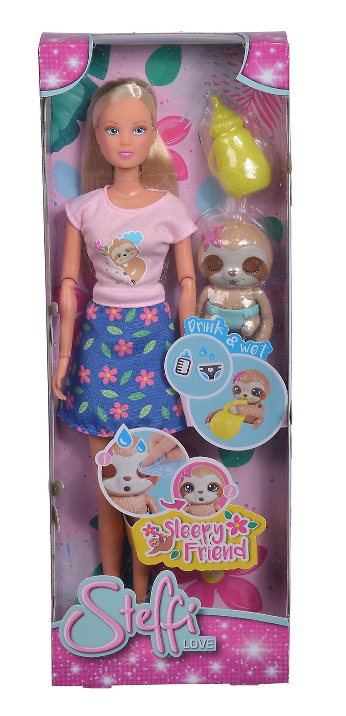 Păpușa Steffi Love cu leneș somnoros interactiv și accesorii