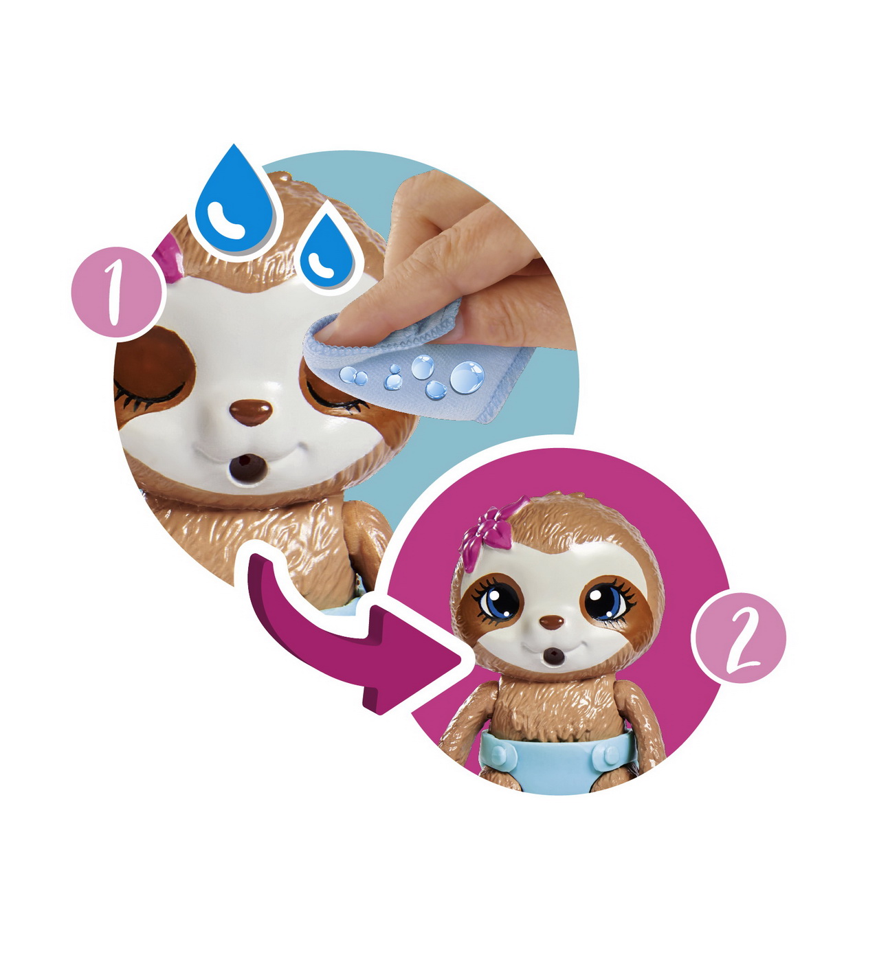 Păpușa Steffi Love cu leneș somnoros interactiv și accesorii