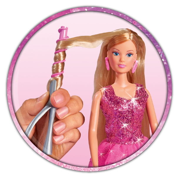 Păpușa Steffi Love Hair Stylist cu păr lung și accesorii de coafat