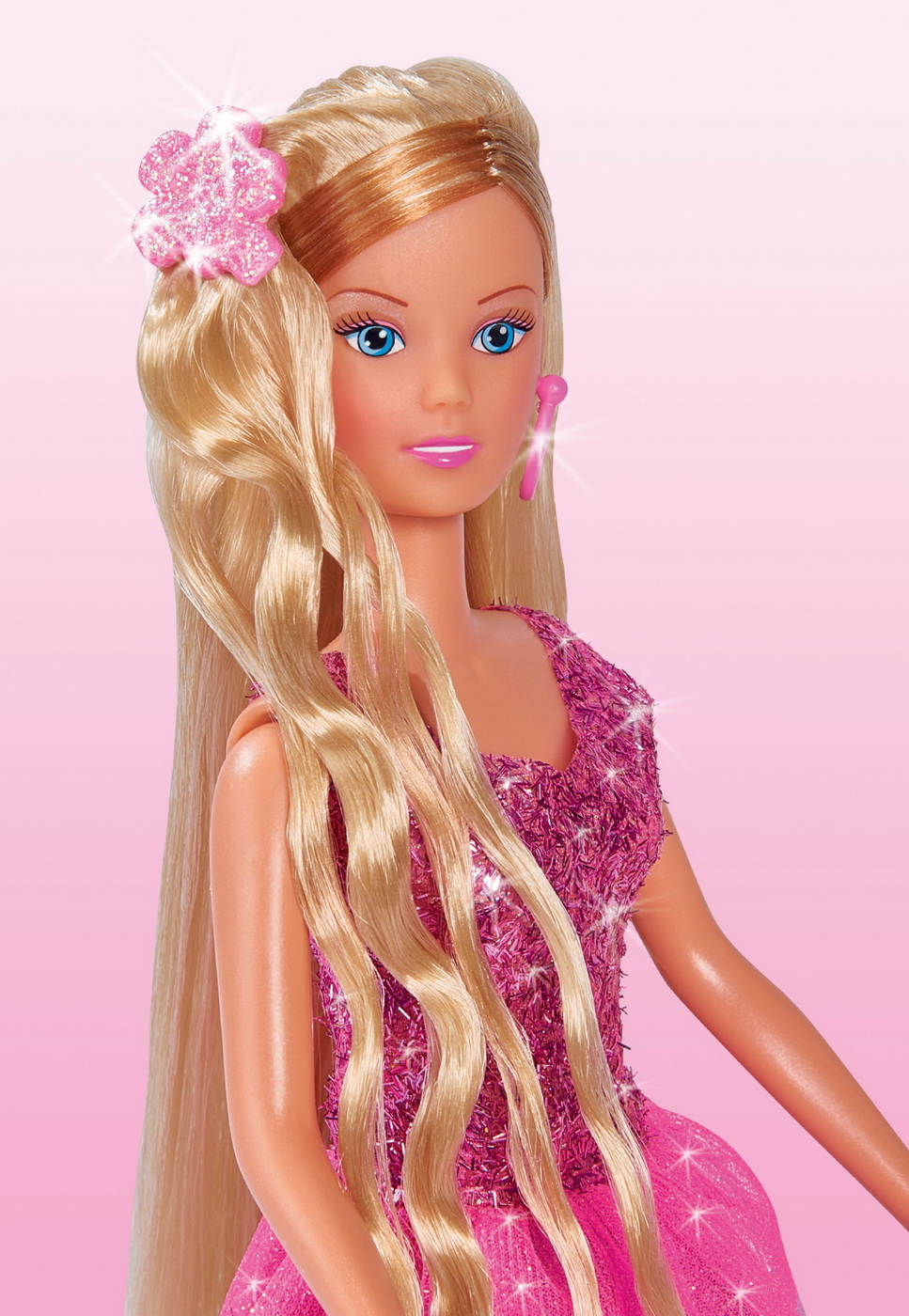 Păpușa Steffi Love Hair Stylist cu păr lung și accesorii de coafat