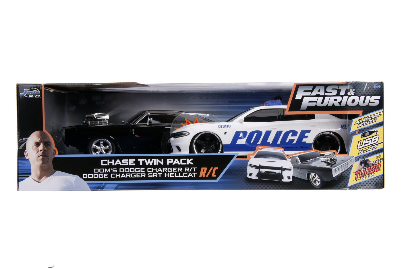 Set mașinuțe RC Fast & Furious Toyota Supra și Dodge Charger 1:16
