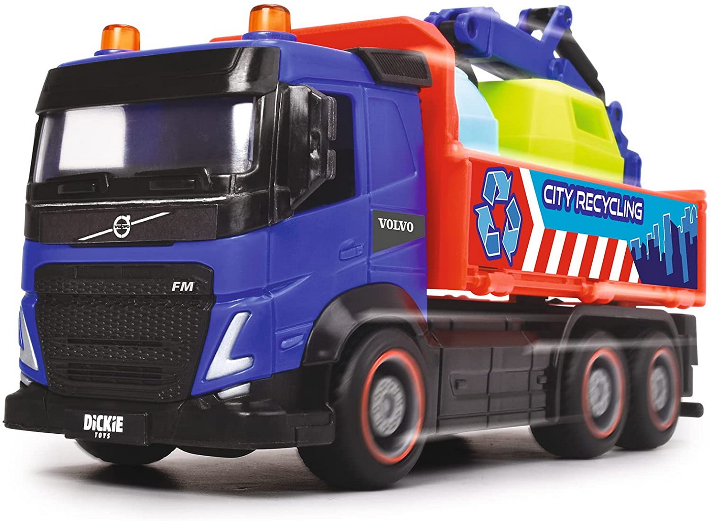Camion automacara de reciclare Dickie Volvo 23 cm cu brat mobil