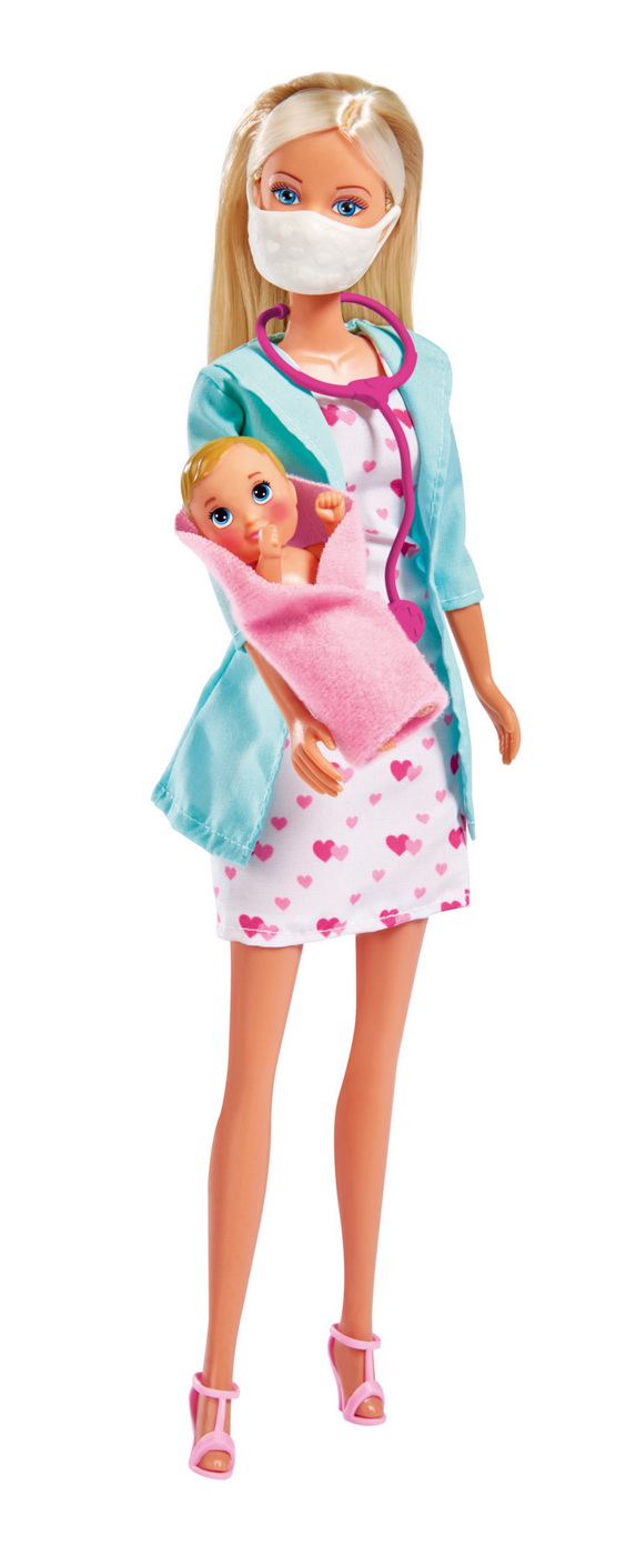 Papusa Steffi Love doctor pediatru cu bebelus si accesorii