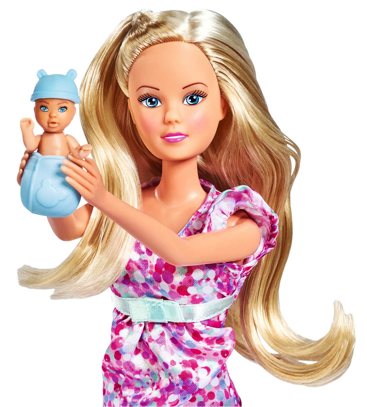 Papusa Steffi Love insarcinata cu bebelus surpriza si accesorii