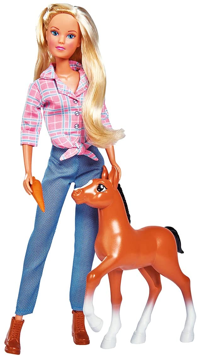 Păpușa Steffi Love cu căluț și accesorii pentru îngrijire, 29 cm