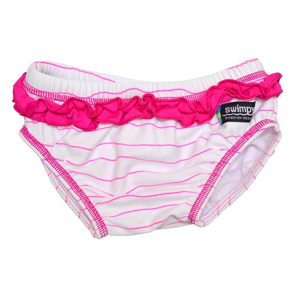 Slip de baie pentru bebelusi Swimpy, alb, marimea S, 3-6 luni