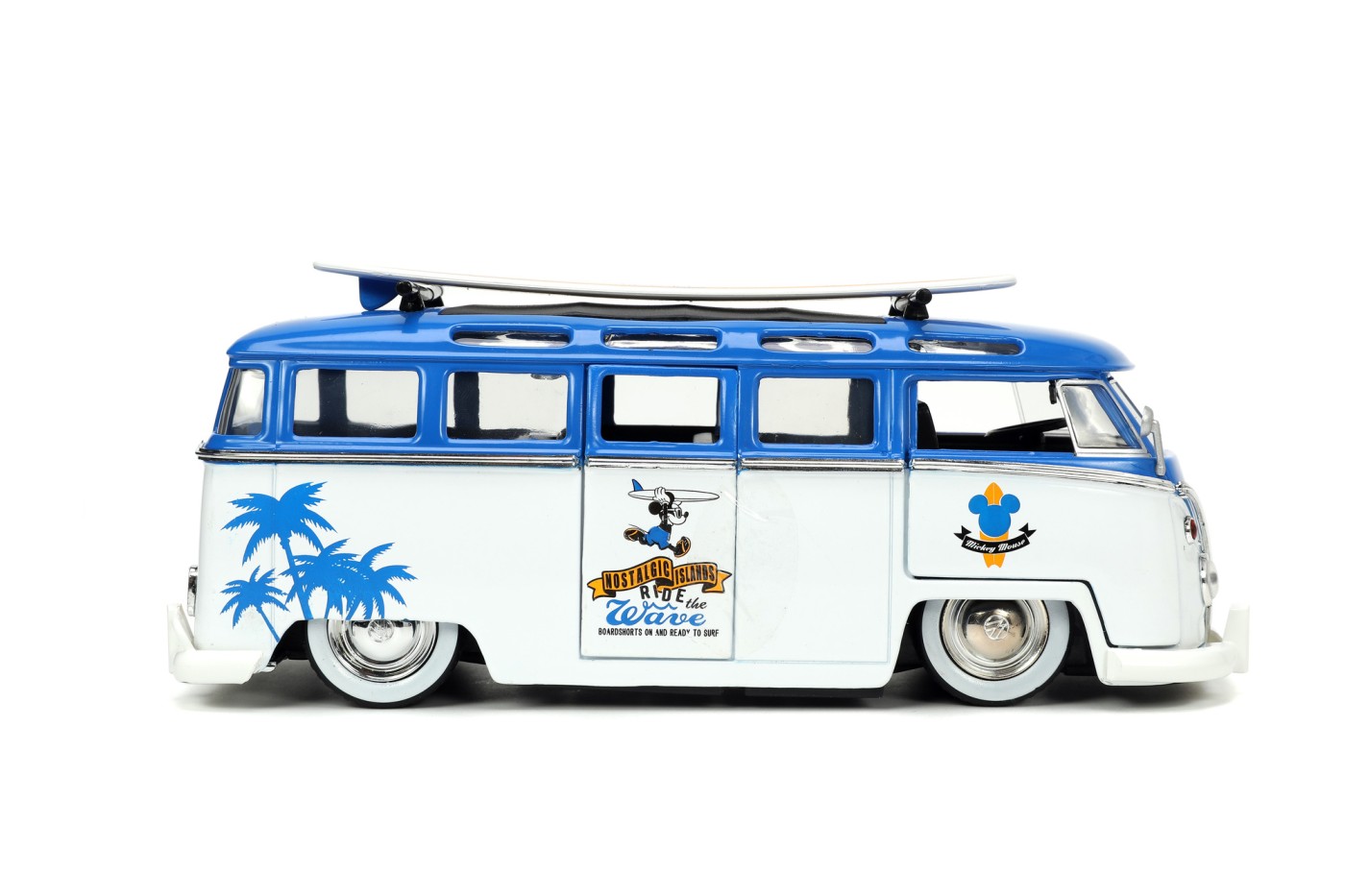 Masinuta din metal Volkswagen T1 Bus 1:24 cu Mickey Mouse