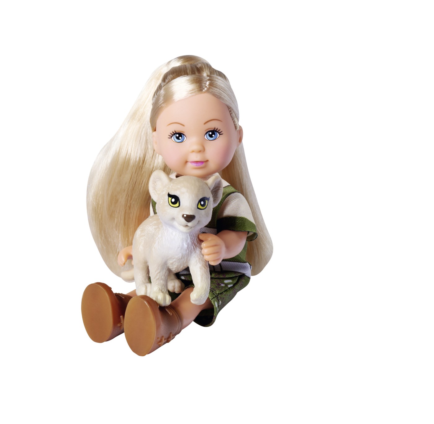 Papusa Evi Love cu vehicul Safari, jeep mov si accesorii