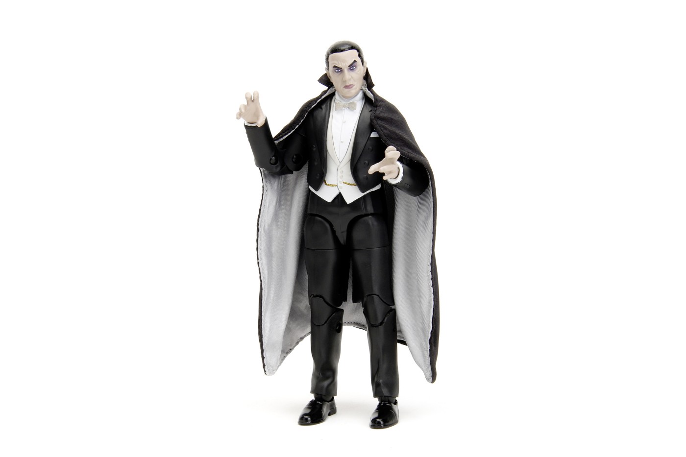 Figurină Dracula Bela Lugosi metalică articulată 15 cm, cu accesorii
