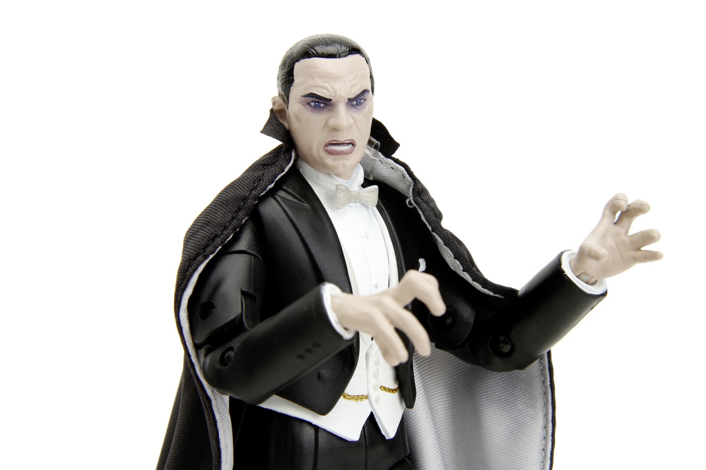 Figurină Dracula Bela Lugosi metalică articulată 15 cm, cu accesorii