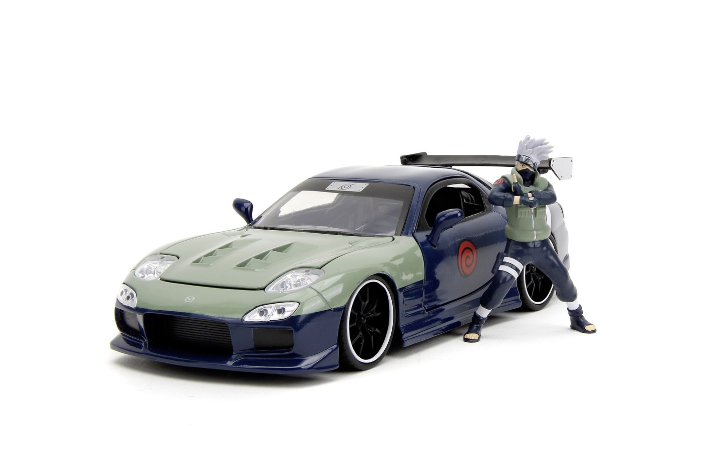 Macheta metalica Mazda RX-7 Naruto cu figurina Kakashi, scara 1:24