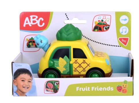 Masinuta muzicala ABC Fruit Friends Ananas 12 cm pentru bebelusi