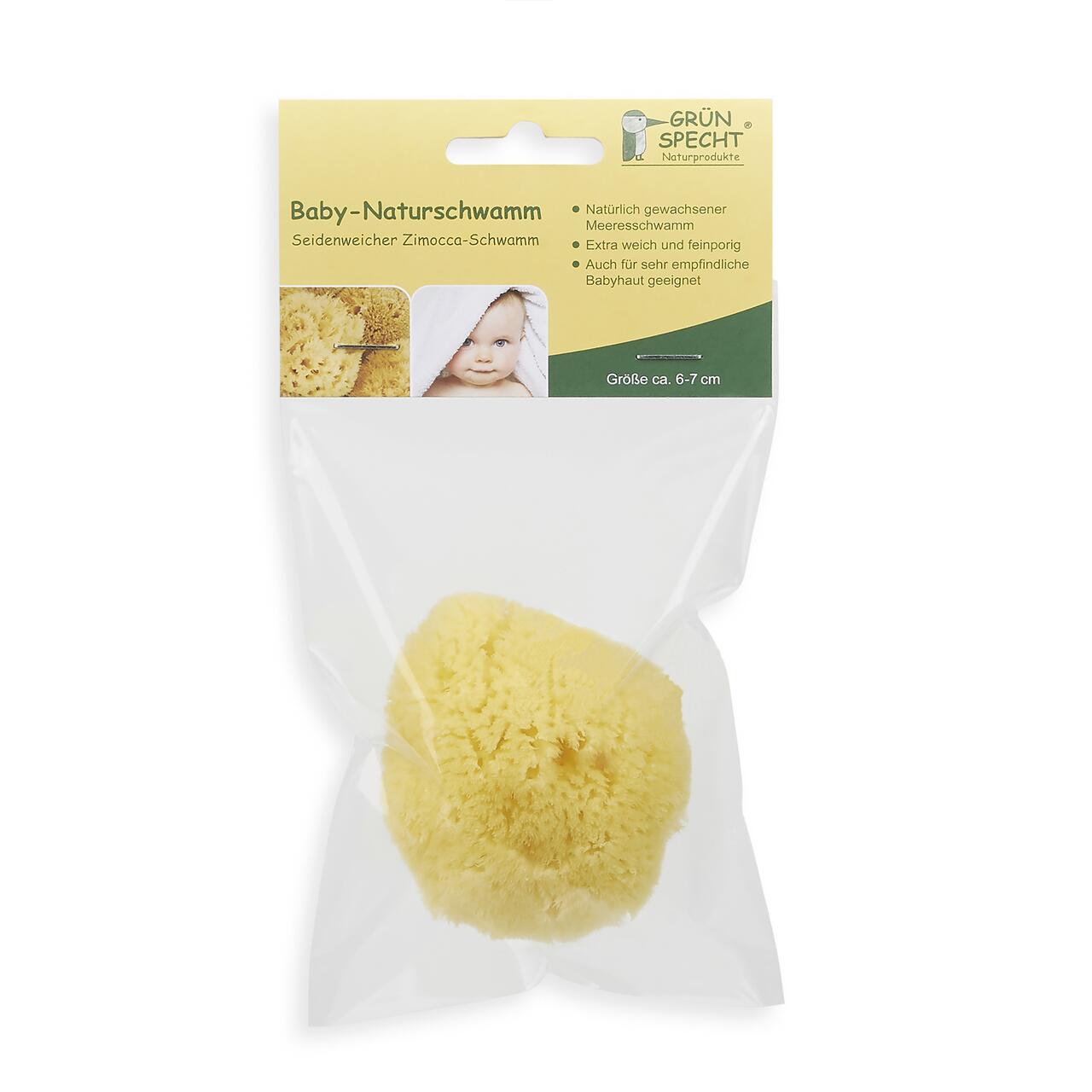 Burete natural de baie pentru bebelusi Zimocca Grunspecht, 7-8 cm