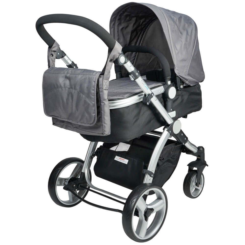 Carucior 3 in 1 Kidscare Veneto gri, landou, parte sport si scoica