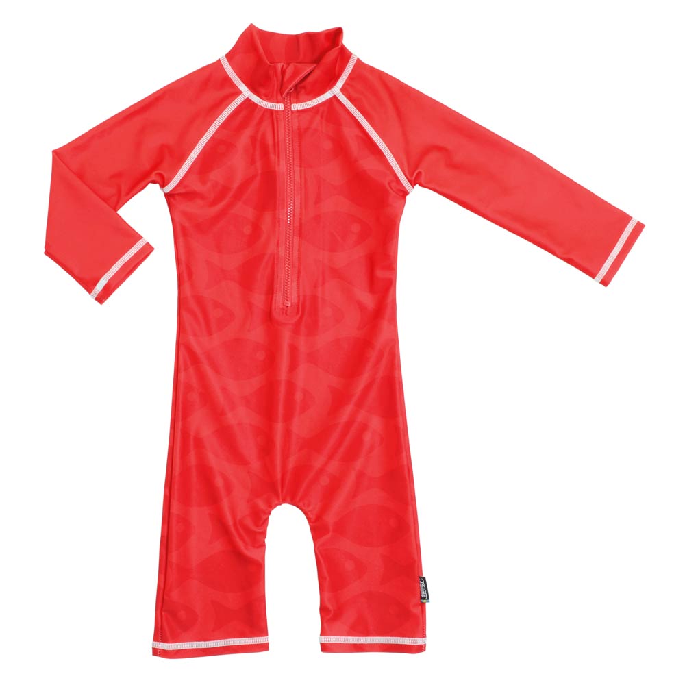 Costum de baie bebe roșu Swimpy cu protecție UV UPF50+, mărimea 62-68