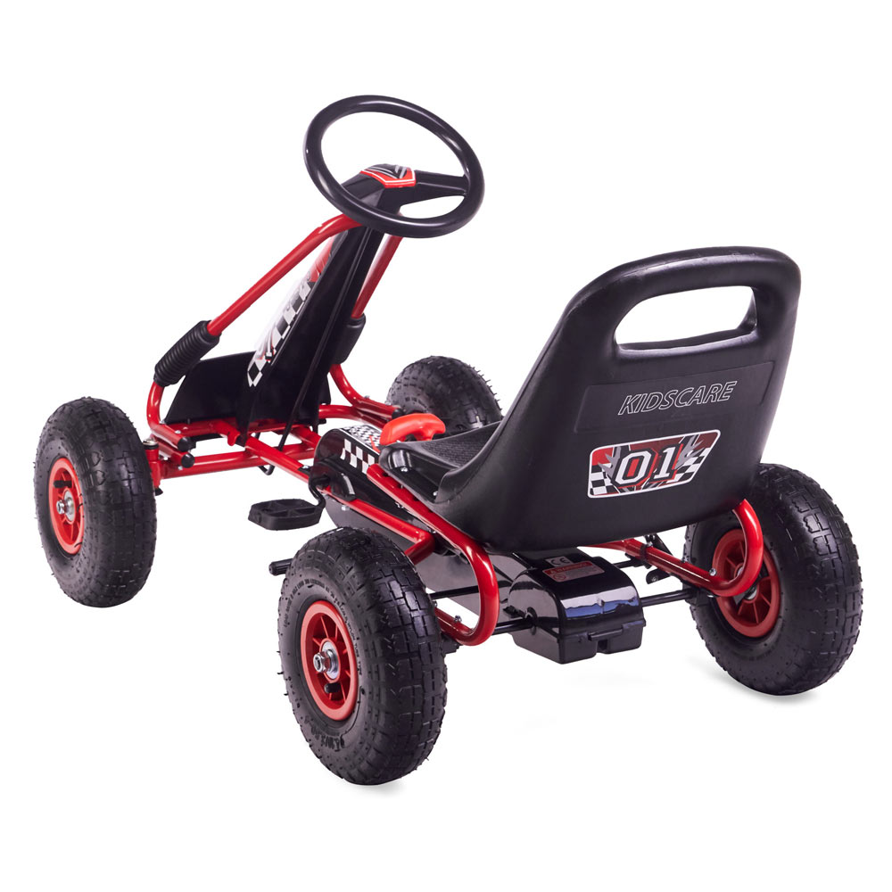 Kart cu pedale pentru copii Racer Air KidsCare, cu roti gonflabile