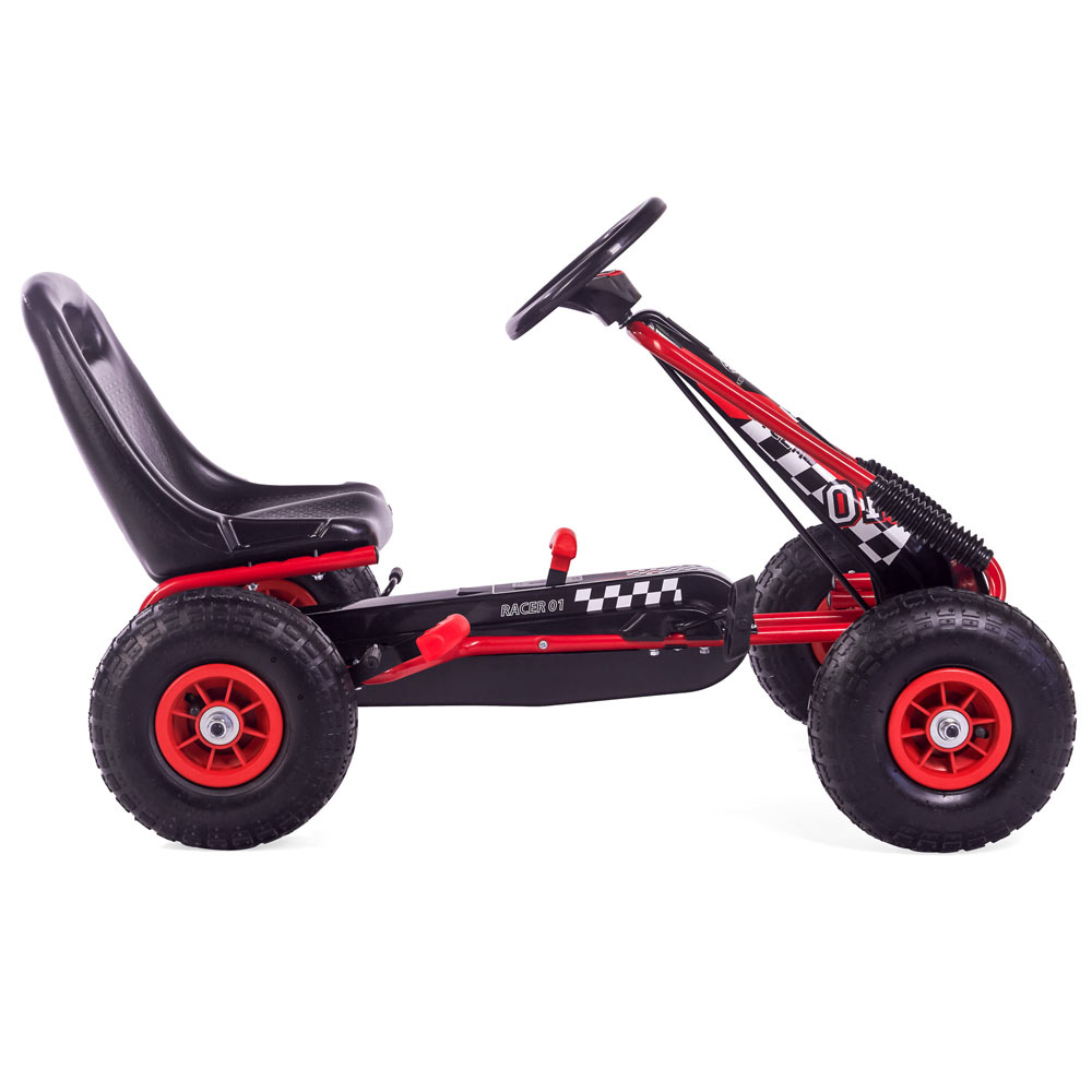 Kart cu pedale pentru copii Racer Air KidsCare, cu roti gonflabile