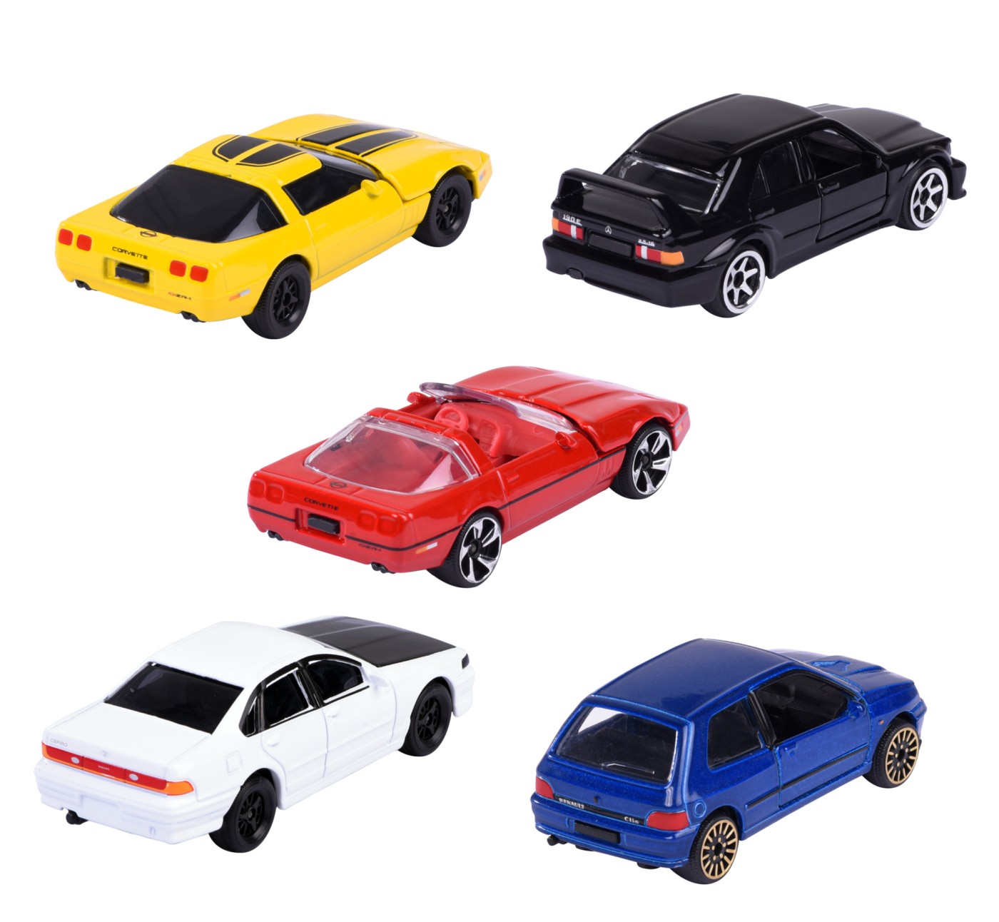 Set 5 mașinuțe Majorette Youngster din metal, 7,5 cm, modele anii ’90