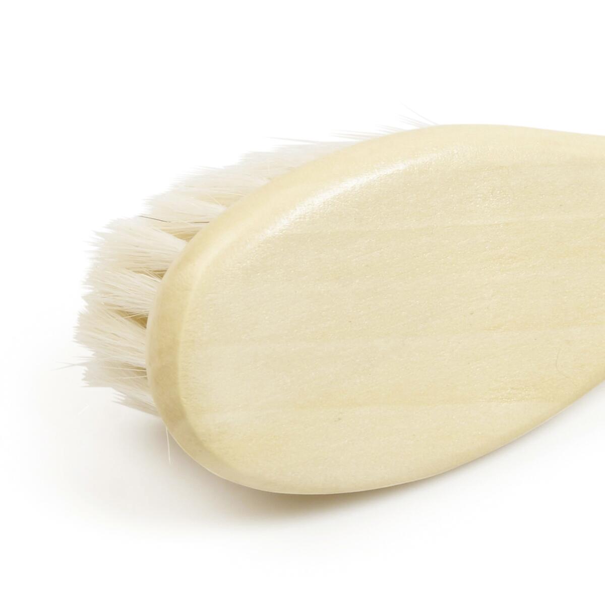 Perie pentru bebelusi cu par natural de capra si maner din lemn Grunspecht