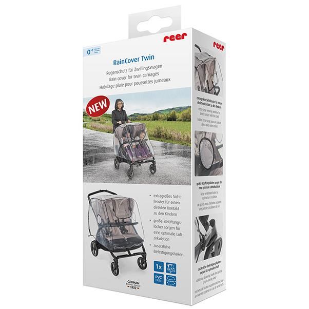 Protectie de ploaie universala pentru carucior gemeni Reer RainCover Twin