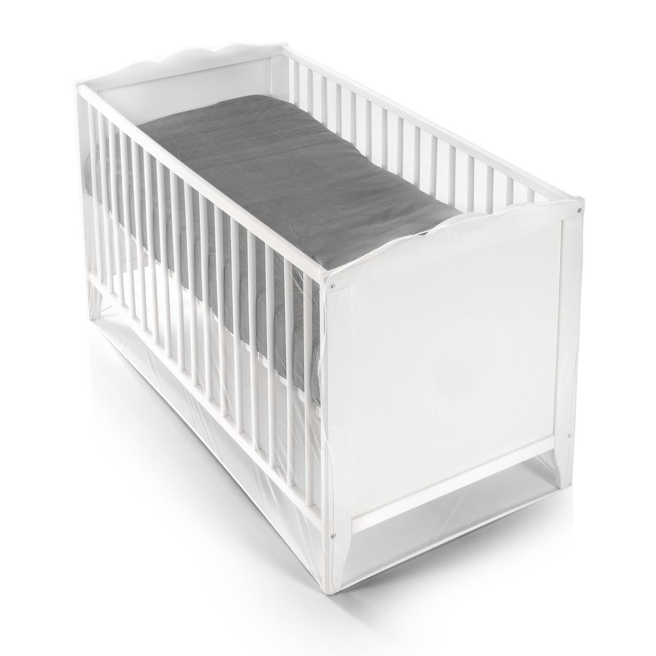 Plasă anti-insecte pentru pătuț copii REER, albă, 60x120/70x140 cm