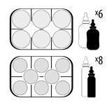 Suport uscare biberoane si sticle pentru 8 bucati, alb, Reer