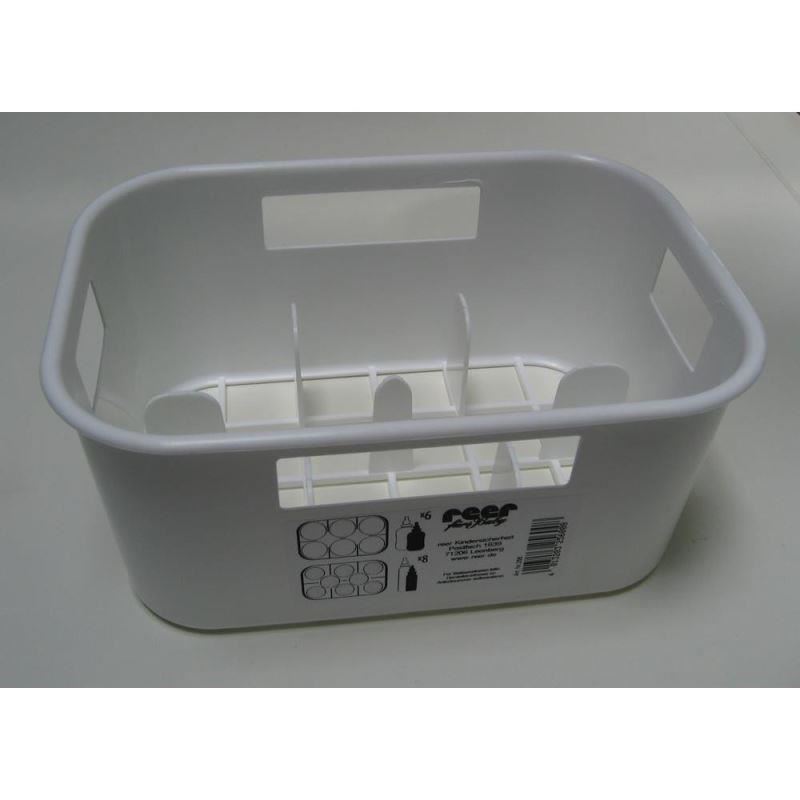 Suport uscare biberoane si sticle pentru 8 bucati, alb, Reer