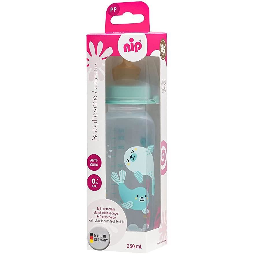 Biberon anti-colici NIP Family PP 250 ml, tetina latex, 6+ luni, debit M