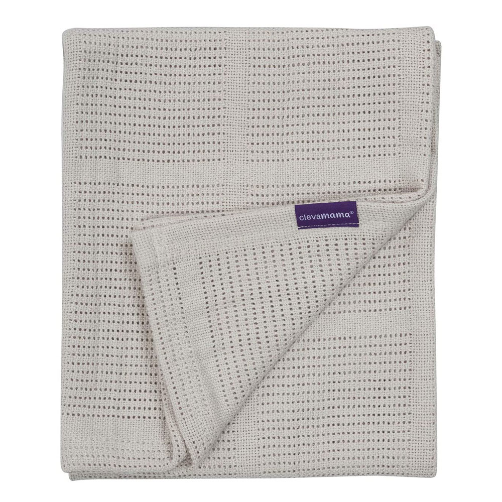 Păturică pentru bebeluși din bumbac organic 120x140 cm, gri, Clevamama