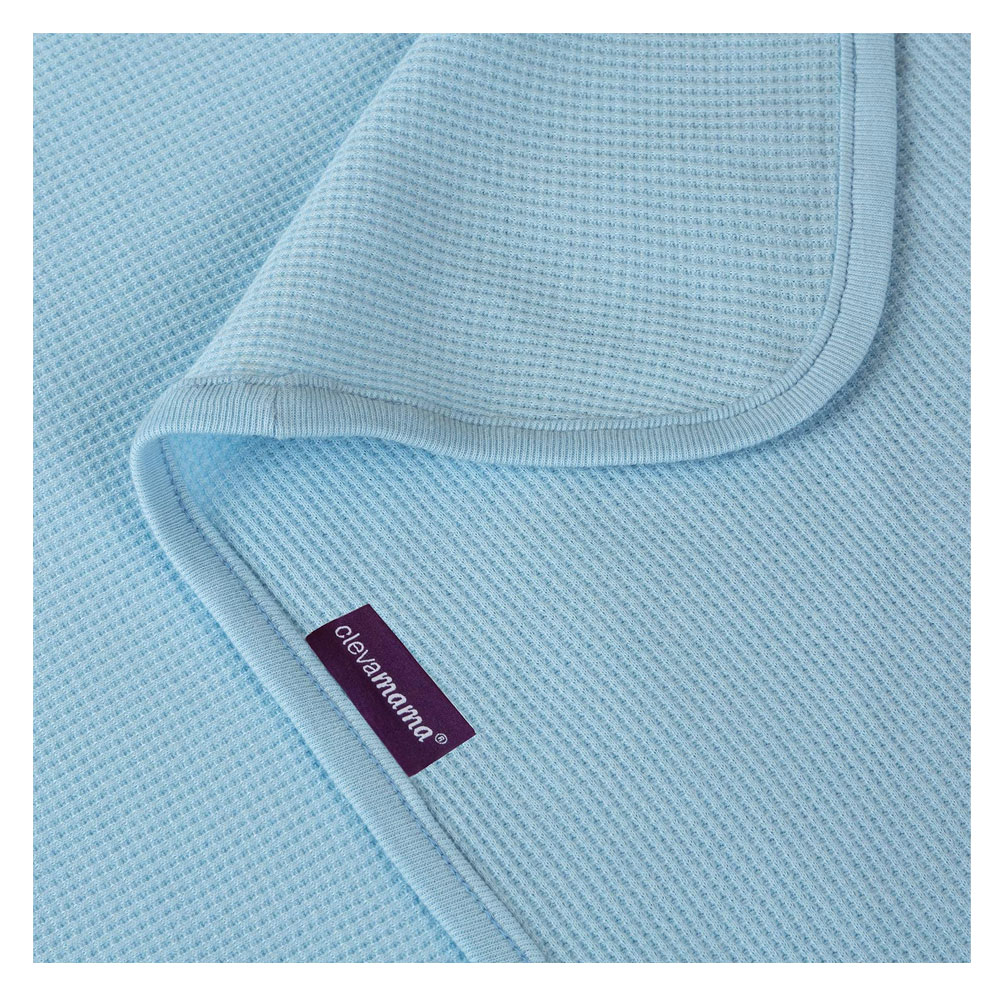 Paturica din bumbac Waffle Weave 70 x 90 cm- Blue Clevamama 3461