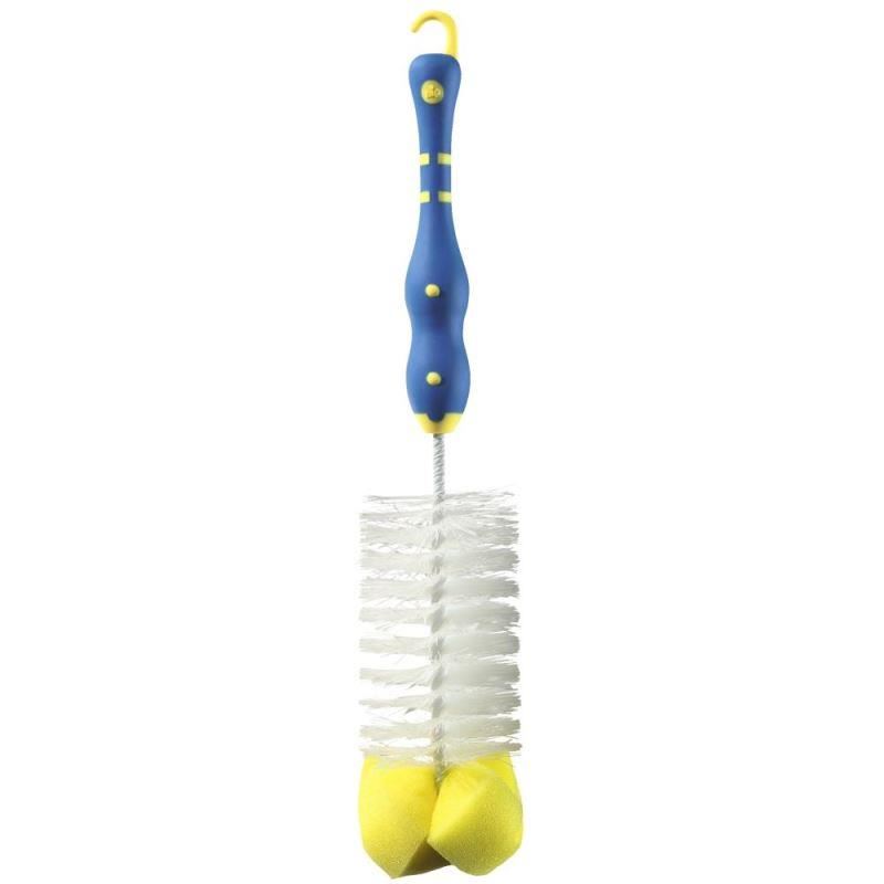 Perie pentru biberoane NIP cu burete si maner antialunecare, 0+ luni