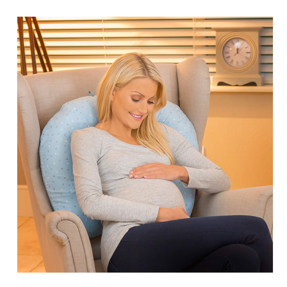 Perna multifunctionala 10 in 1 pentru alaptare si bebelus, albastra Clevamama