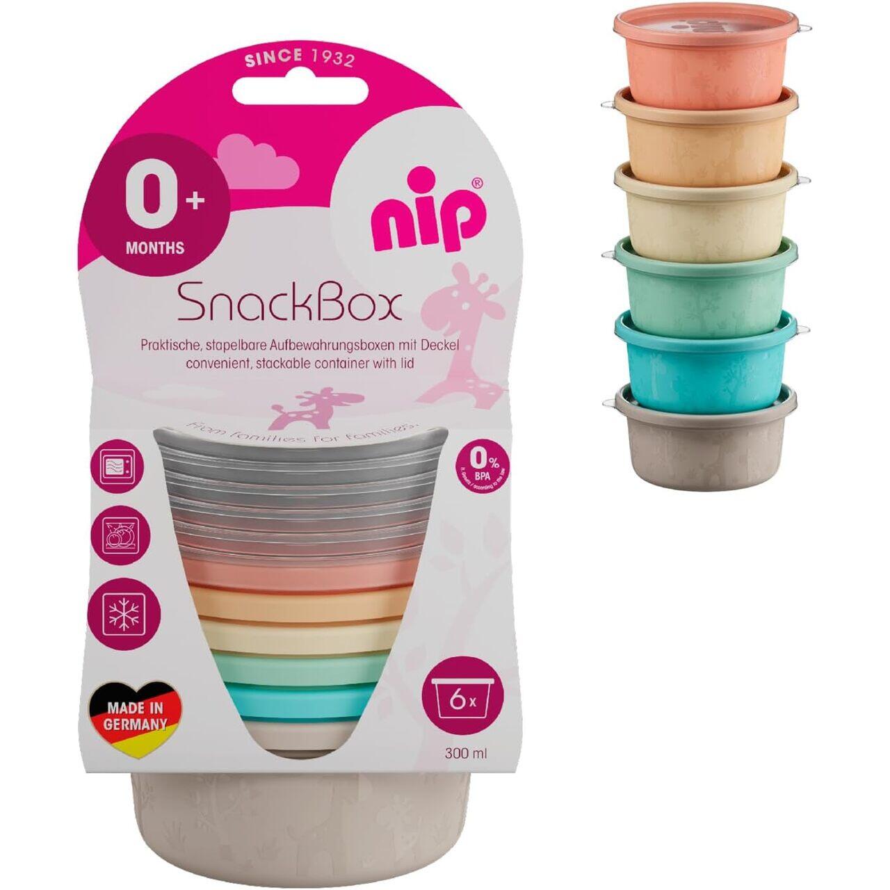 Set 6 boluri cu capac pentru alimente, 300 ml, fara BPA, 0+ luni, Nip 37063