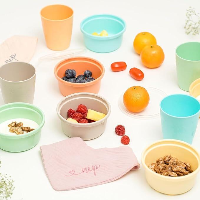 Set 6 boluri cu capac pentru alimente, 300 ml, fara BPA, 0+ luni, Nip 37063